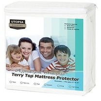 Premium Hypoallergenic Waterproof Mattress Protector - Vinyl Free - Fitted Mattress Cover (Twin-XL) by Utopia Bedding