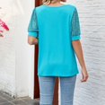 thumbnail image 4 of adviicd T-Shirts Graphiques pour Femmes T-Shirt d'Été pour Femmes T-Shirts Graphiques Mignons Amples Col Rond Manches Courtes Hauts Décontractés Bleu,L, 4 of 5