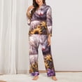 thumbnail image 2 of Fotbe Warm Sunflower Sleeping Cat Conjunto de Pijama de Manga Larga para Mujer con Estampado, Ropa de Dormir de 2 Piezas, Conjunto de Casa Suave y Cómodo con Bolsillos-XX-Large, 2 of 7