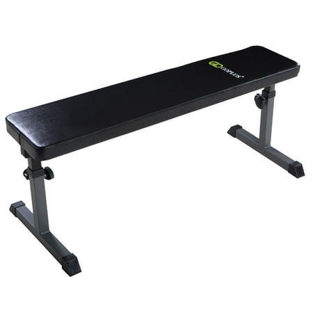 Goplus Adjustable Sit Up Bench Flat Crunch Board AB Abdominal Fitness (Best Fitness Semi Recumbent Ab Bench)