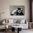 thumbnail image 5 of Listen to Music Monkey Oil Painting Canvas Poster Bedroom Decor Sports Landscape Office Room Decor Gift,Frame-style,16x24inch(40x60cm), 5 of 8