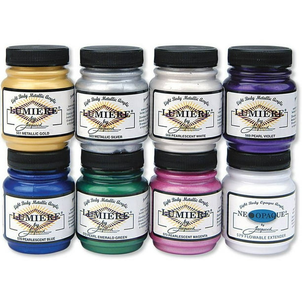Jacquard Lumiere Metallic Acrylic Paint, 2.25 oz, 8pk
