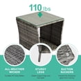 thumbnail image 6 of Hassch 2-Tier Wicker Side Table with Tempered Glass Top & Iron Frame, 18.11-Inch Square Rattan Patio Table w/ Open Storage Shelf, Easy to Assemble, Gray, 6 of 10