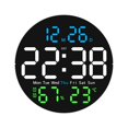 thumbnail image 2 of Calendario de reloj de pared digital  degree f/ degree C conmutable con la semana de la fecha de luz nocturna para el dormitorio de la oficina dormitorio a salón 3 colores, 2 of 8