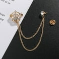 thumbnail image 3 of 2x de Rhienstone para Hombre con Cadena en Capas Borla Pin de Solapa Broche Ramillete, 3 of 9