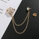 thumbnail image 3 of 2x Rhienstone para Hombre con Cadena en Capas, Borla, Broche de Solapa, Broche, Ramillete, 3 of 9