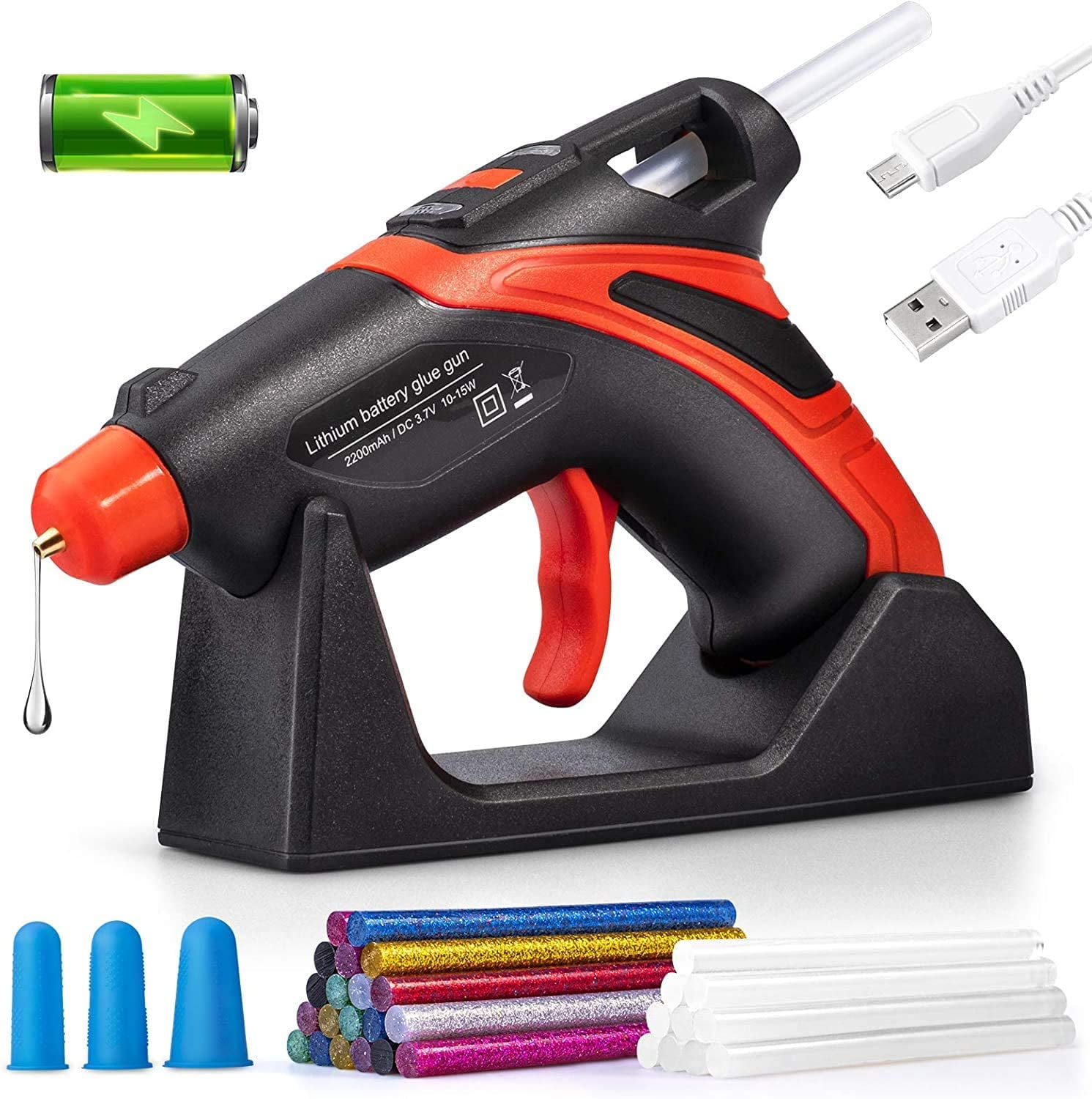 Cordless Hot Glue Gun, Handheld Radio Heavy Duty Hot Glue Gun Complete Kit  with 20 0.43 Hot Glue Sticks (Batteries Not Included) – the best products  in the Joom Geek online store