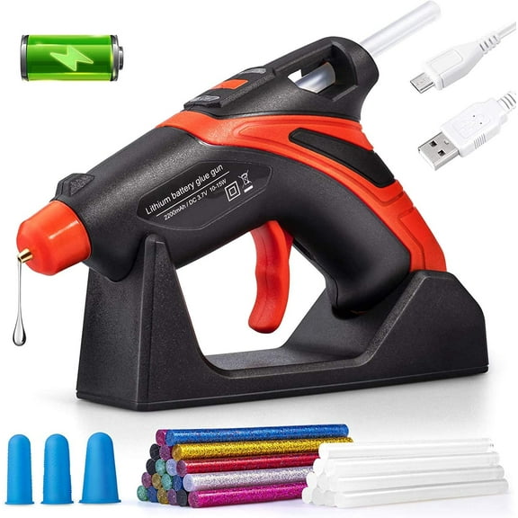 Cordless Hot Glue Gun Rechargeable, Quick Heating for DIY Crafts, Decorations
