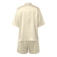 thumbnail image 5 of Women's Pjs Sets Silk Pajamas for Women Short Sleeve Sleepwear Shirt-Style Collar Pjs Womens 2 Piece Pajama Sets Women Gifts for Birthday M, 5 of 6