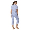 thumbnail image 4 of Aria Short Sleeve 100% Cotton Notch Collar Pajama Set with Pockets, Women’s Sizes S-4X, 4 of 6