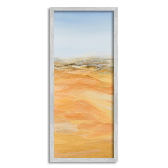 Stupell Industries Abstract Desert Landscape Nature Painting Gray Framed Art Print Wall Art, 10 x 24