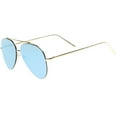 thumbnail image 3 of sunglassLA Female Mod Fashion Teardrop Rimless Mirror Flat Lens Metal Frame Aviator Sunglasses 58mm (Gold / Blue Mirror) - 58mm, 3 of 4