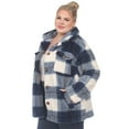 thumbnail image 2 of White Mark Women's Plaid Sherpa Shacket Jacket, 2 of 5