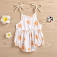 thumbnail image 3 of Newborn Infant Baby Girls Strap Sleeveless Romper Floral Sun Print Bodysuit Bubble One Piece Outfits Summer Clothes, 3 of 7