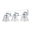thumbnail image 2 of Bethel a Chrome Frame Three Light Wall Sconce with Clear Glass Cone Shades, 2 of 2