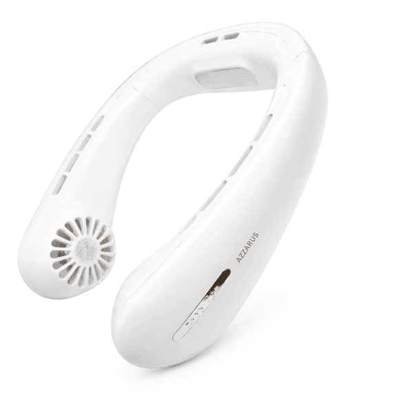 Bladeless Neck Fan, 4000mAh Rechargeable Battery, USB Rechargeable, 3 Speeds, 360° Airflow, Personal Wearable Cooling Fan for Indoor & Outdoor – White