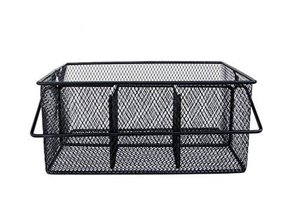 Maypes Outdoor Utensil Caddy for Party, Silverware Holder, Buffet Organizer, Stainless Steel, Black
