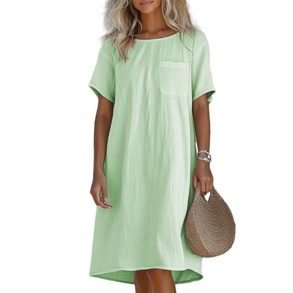 Nightgowns for Women Sleep Shirts T-shirt Sleep Dress Short Sleeve Night Shirt with Chest Pocket