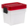 thumbnail image 4 of IRIS 20 Qt. Plastic Storage Bins with Lids, Clear, Latching, Stackable, Totes 4Pk, 4 of 4