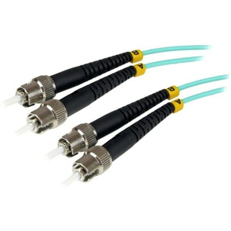 StarTech 1m Fiber Optic Cable - 10 Gb Aqua - Multimode Duplex 50/125 - LSZH - ST/ST - OM3 - ST to ST Fiber Patch Cable - for Network Device - 1m - 2 x ST Male Network - 2 x ST Male Network - Aqua