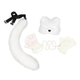 thumbnail image 2 of Máscara y cola de Therian para mujeres y niñas, máscara de gato para festivales de clubes nocturnos y bailes de graduación Cola de pelo largo blanca, 2 of 8