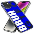 thumbnail image 2 of MUNDAZE Apple iPhone 13 Mini Shockproof Clear Hybrid Protective Phone Case Blue Clear Funny Text Quote Bruh GTFO Cover, 2 of 5