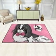 thumbnail image 3 of SKYSONIC Area Rug Carpet Chin Dog with A Bow On Pink Nursery Rug Floor Mat for Hardwood Floor Entrance Living Room Bedroom, 60x39 in, 3 of 6