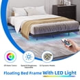 thumbnail image 2 of Uforic Queen Floating Bed Frame, LED Lights, Integrated Charging Ports, No Box Spring Required, Black, 2 of 6