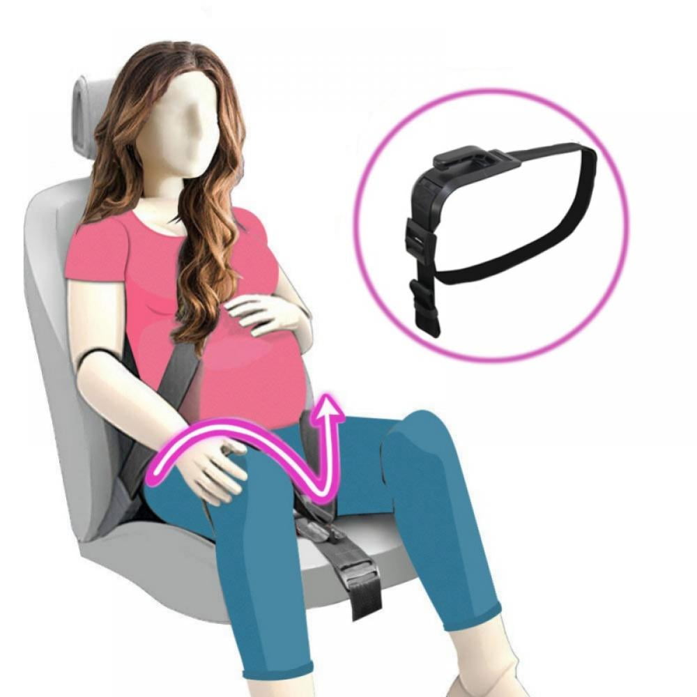 Comfort Free & Safe for Expectant Mother and Unborn Babies Prevent & Avoid Compression of Abdomen Protection on Maternity Driver and Passengers Bump Belt Adjuster 2Pcs Black & Pink 