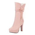 thumbnail image 1 of jovati Autumn And Winter Waterproof Platform Highheeled Flower Fringed Womens Boots, 1 of 9