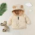 thumbnail image 2 of NOKIO Winter Coats For Toddler Kids Baby Boys Girls Boys/Girls Solid Color Autumn/Winter Cute Cartoon Hooded Zipper Coat Party Birthday School Hooded Jacket Children'S Hooded Down Jacket With Pockets, 2 of 4