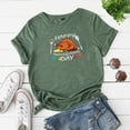 thumbnail image 2 of Ilomwu Womens Blouses Turkey Short Sleeve Thanksgiving Printed Ladies Clothing,Green,2XL, 2 of 3