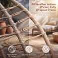 thumbnail image 5 of Omniberg Double Egg Swing Chair with Stand, Oversized 2-Person Outdoor Indoor Hanging Hammock Swing Chairs with Removable Fluffy Cushions, Porch Swing Loveseat for Balcony Indoor Yard, Beige/Beige, 5 of 7