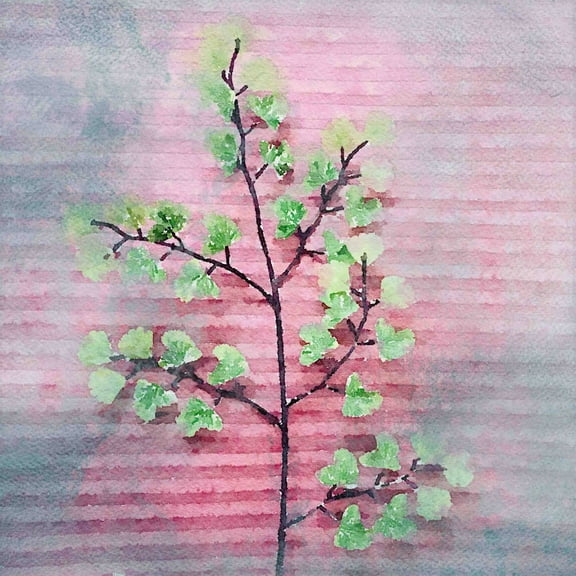 "Pink and Green" Painting Print on Wrapped Canvas