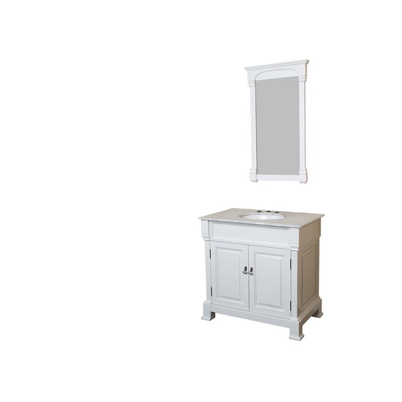 Bellaterra Home 36 in Single sink vanity-wood-white