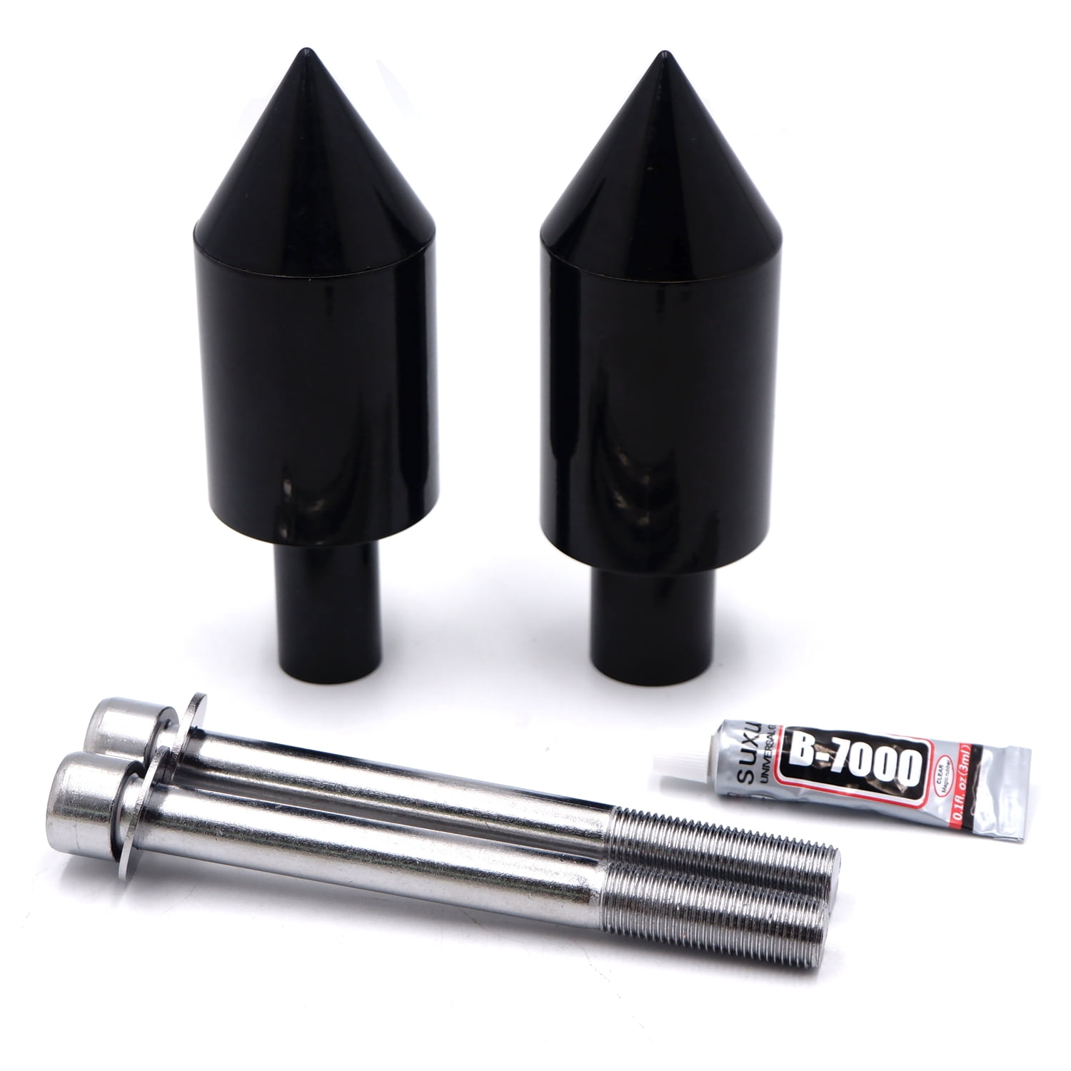 HTTMT BLACK Spike FRAME SLIDERS Billet Aluminum For 20032006 Honda