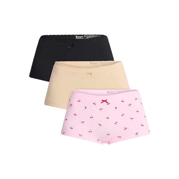 No Boundaries Seamless Boyshort Panties, 3-Pack, Women's XS-XXXL