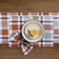 thumbnail image 3 of Set of 4 Pure Linen Cinnamon Plaid Cloth Dinner Napkins 20 x 20 Inch – Fall Buffalo Check, Handcrafted, Machine Washable, 3 of 5