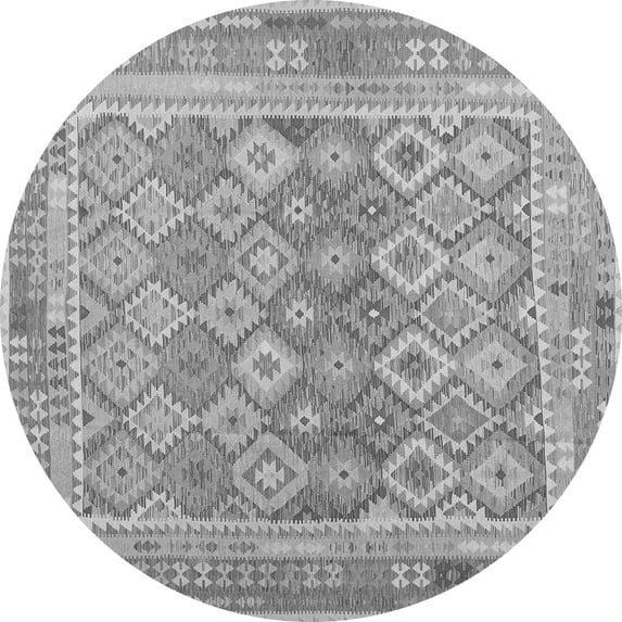 Ahgly Company Indoor Round Oriental Gray Traditional Area Rugs, 6' Round