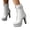 White, variant on Women's Leather Platform Ankle Boots Block High Heel Punk Ankle Booties Fashion Studded Buckle Ankle Strap Gothic Boots Red Size 6.5