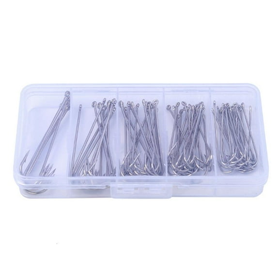 WE-POLUJ Long Shank Fishing Hook Multiple Size Hook for Trout Saltwater Fishing Tackle