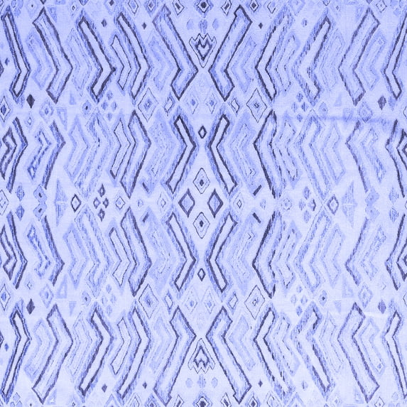 Ahgly Company Indoor Square Solid Blue Modern Area Rugs, 7' Square