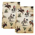 thumbnail image 2 of Western Cowboys Kitchen Towels Set of 2, Brown Vintage Country Cactus Absorbent Dish Towels for Kitchen, Microfiber Hand Towel, Quick Drying Tea Towel for Cleaning Decorative Dishcloths, 2 of 7