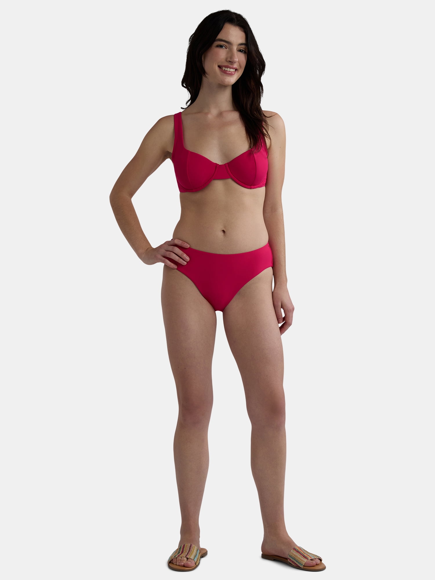 Time and Tru Women's and Women's Plus Classic Bikini Bottoms, Sizes S-3X