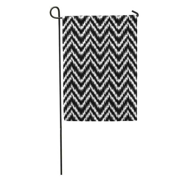 POGLIP Black and White Simple Middle East Traditional Silk Chevron Zig Garden Flag Decorative Flag House Banner 28x40 inch