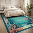 thumbnail image 3 of ODIKA 8'x10' Washable Area Rug Non-Slip Chair-Friendly Mat Sea Turtle Ocean Underwater Tropical Coral Reef Animal Scene for Dining Room, Large Office, Lounge, 3 of 7