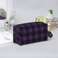 thumbnail image 6 of Uemuo Purple Black Plaid Pattern Portable Toiletry Bags with Handle, Waterproof travel Make up Bags for Women, Large Capacity Travel Cosmetic Bags, 6 of 9