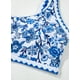 thumbnail image 5 of Conjunto de bikini Herseas para mujer, cintura alta, estampado floral, azul, 5 of 6