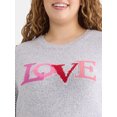 thumbnail image 4 of Terra & Sky Women's Plus Printed Pullover Sweater with Long-Sleeves, Midweight, Sizes 0X-5X, 4 of 5