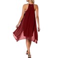 thumbnail image 4 of DYMADE Womens Party Cocktail Ball Gown Elegant Chiffon Sleeveless Halter Formal Dresses, 4 of 4